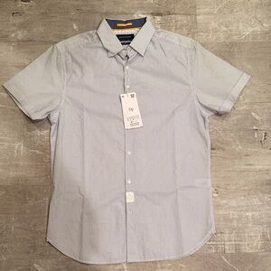 Denim & Flower Men's Short Sleeved Slim Fit Patterned Shirt - Small